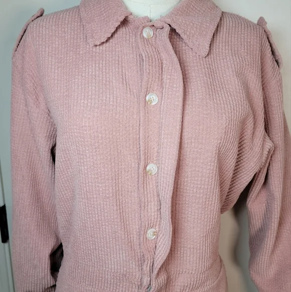 Solai The Label Dusty Pink Ribbed Romper Resort Wear Size Medium - Picture 4 of 10